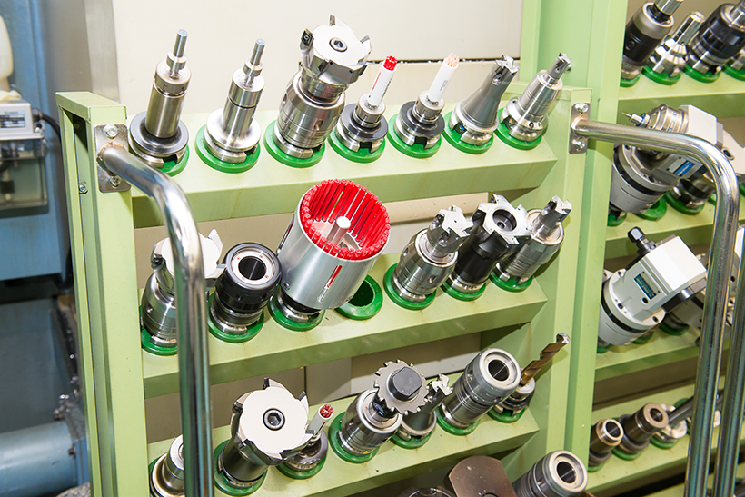 XEBEC Brush shelved together with cutting tools