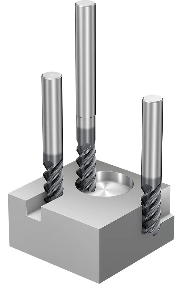Solid carbide end mills for stable multi operations milling