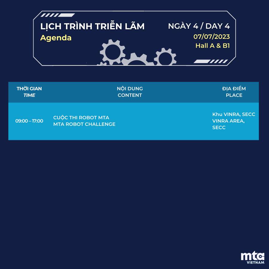MTA Vietnam CNC Technology conference agenda
