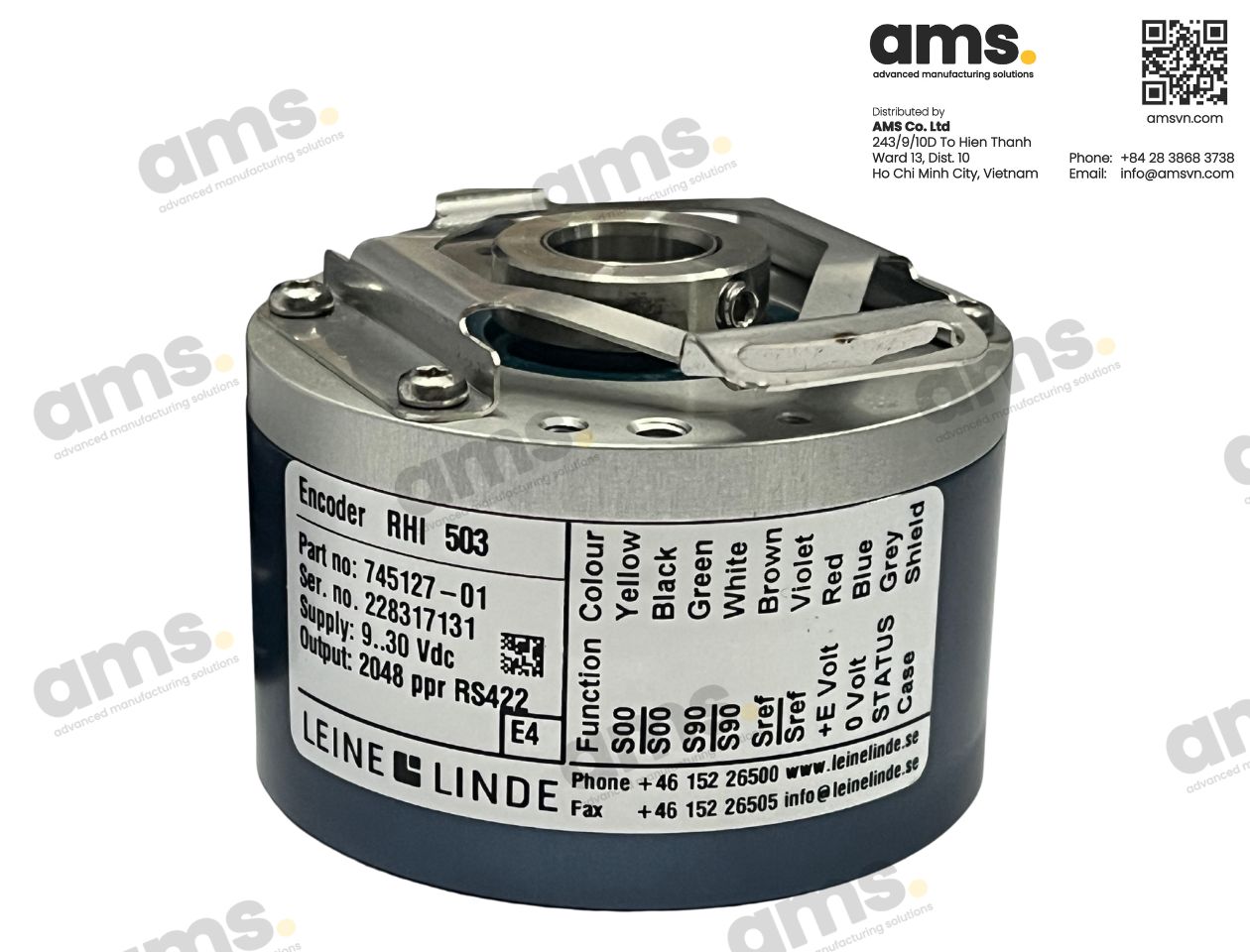 Authentic product - Ruggedized Hollow shaft encoder, Incremental - RHI 503 - ID 745127-01